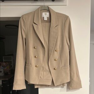 House of Harlow Tan Blazer with Gold Buttons